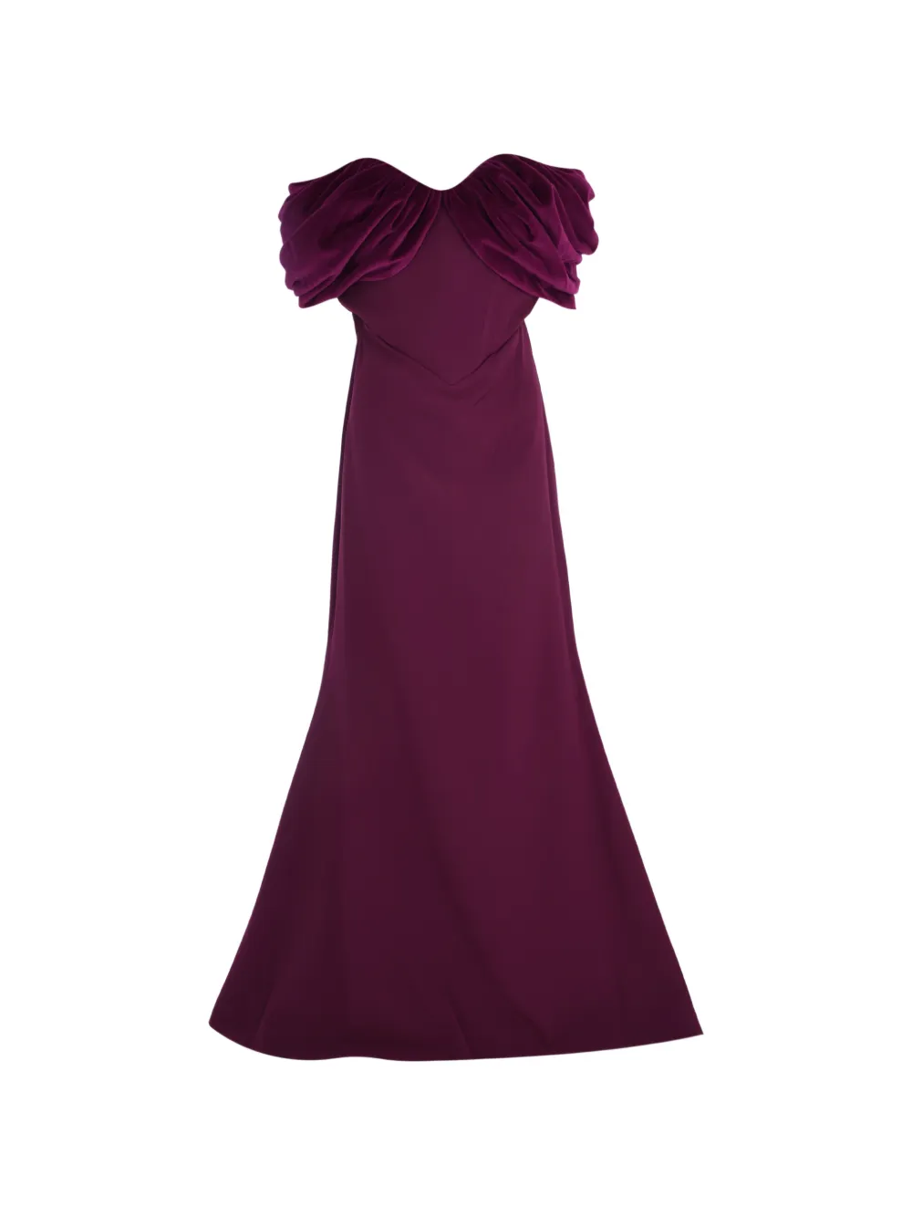 Rhea Costa Ivonna velvet-detail maxi dress - Viola
