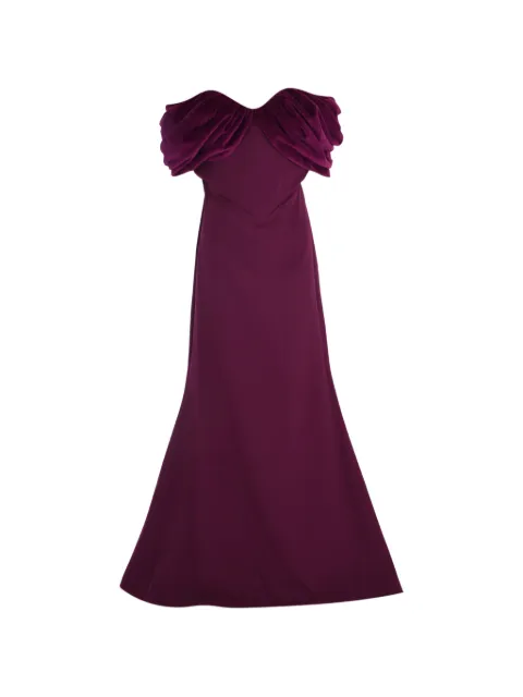 Rhea Costa Ivonna velvet-detail maxi dress