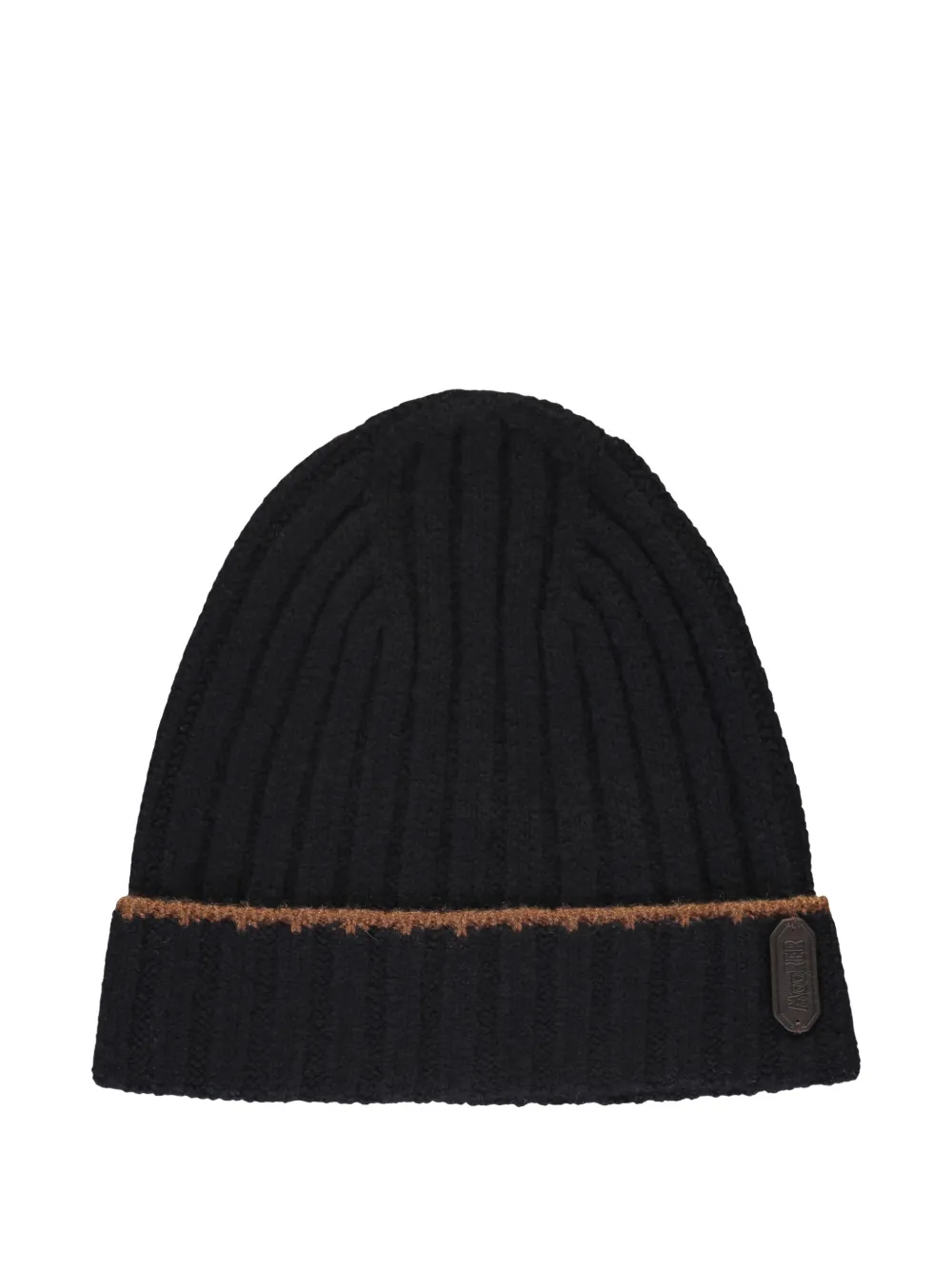 Moorer knitted line beanie hat - Nero