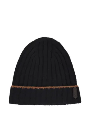 THUG CLUB logo-embroidered ribbed-knit Beanie Hat | Black