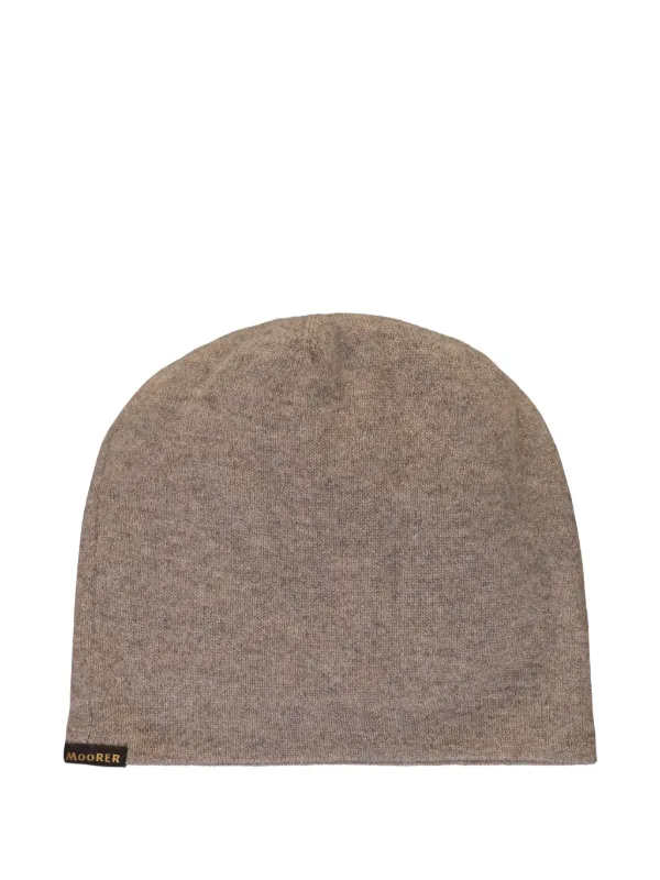 Moorer Knit Beanie Hat in Neutrals