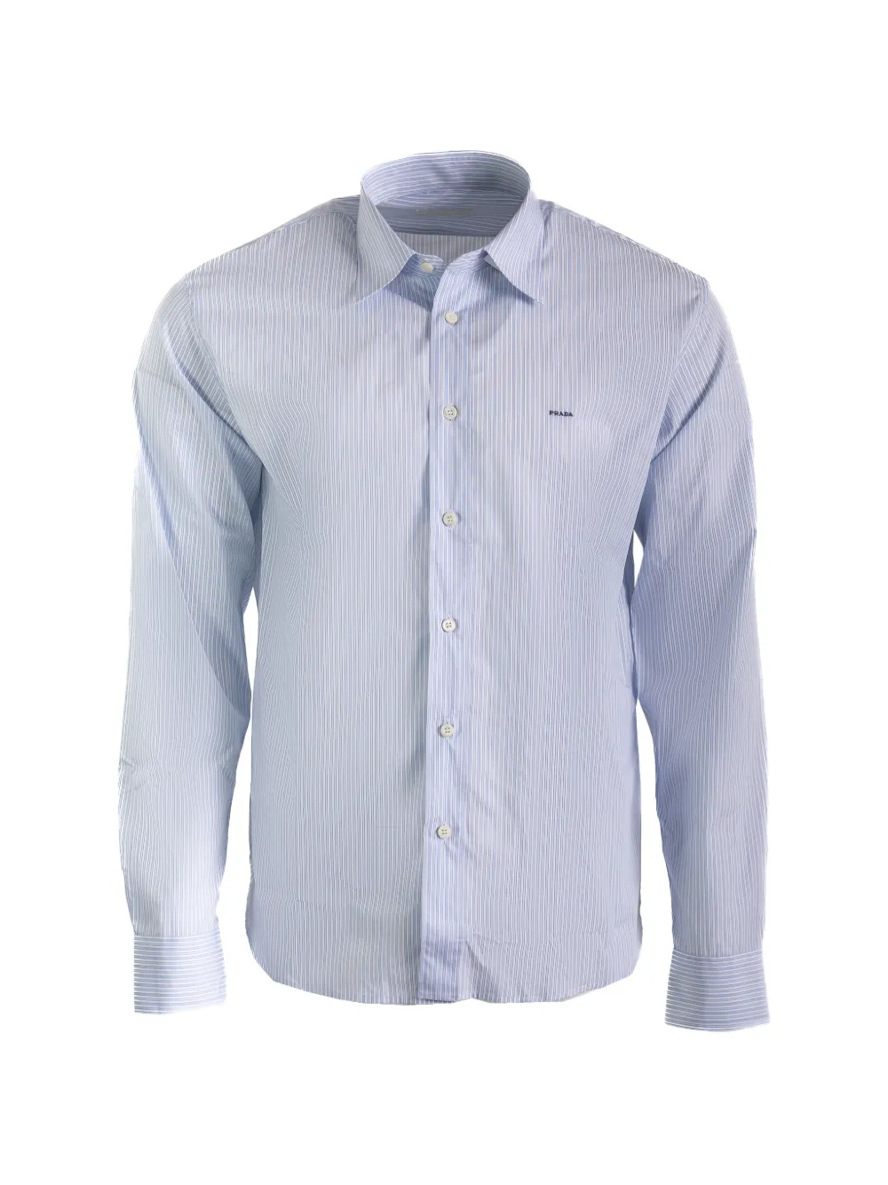 Prada striped-pattern long-sleeve shirt - Blu