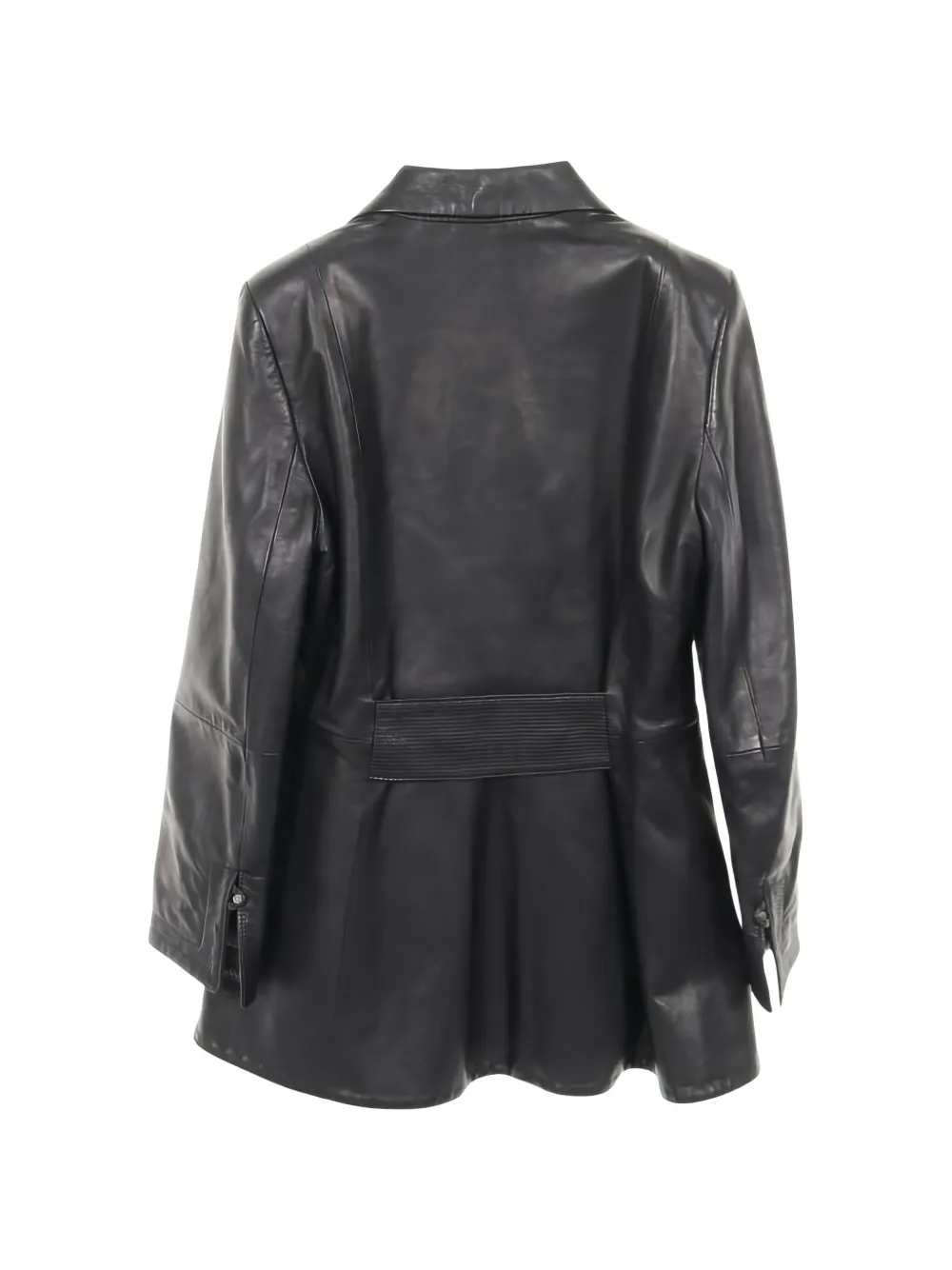 2010s Peplum Leather Blazer