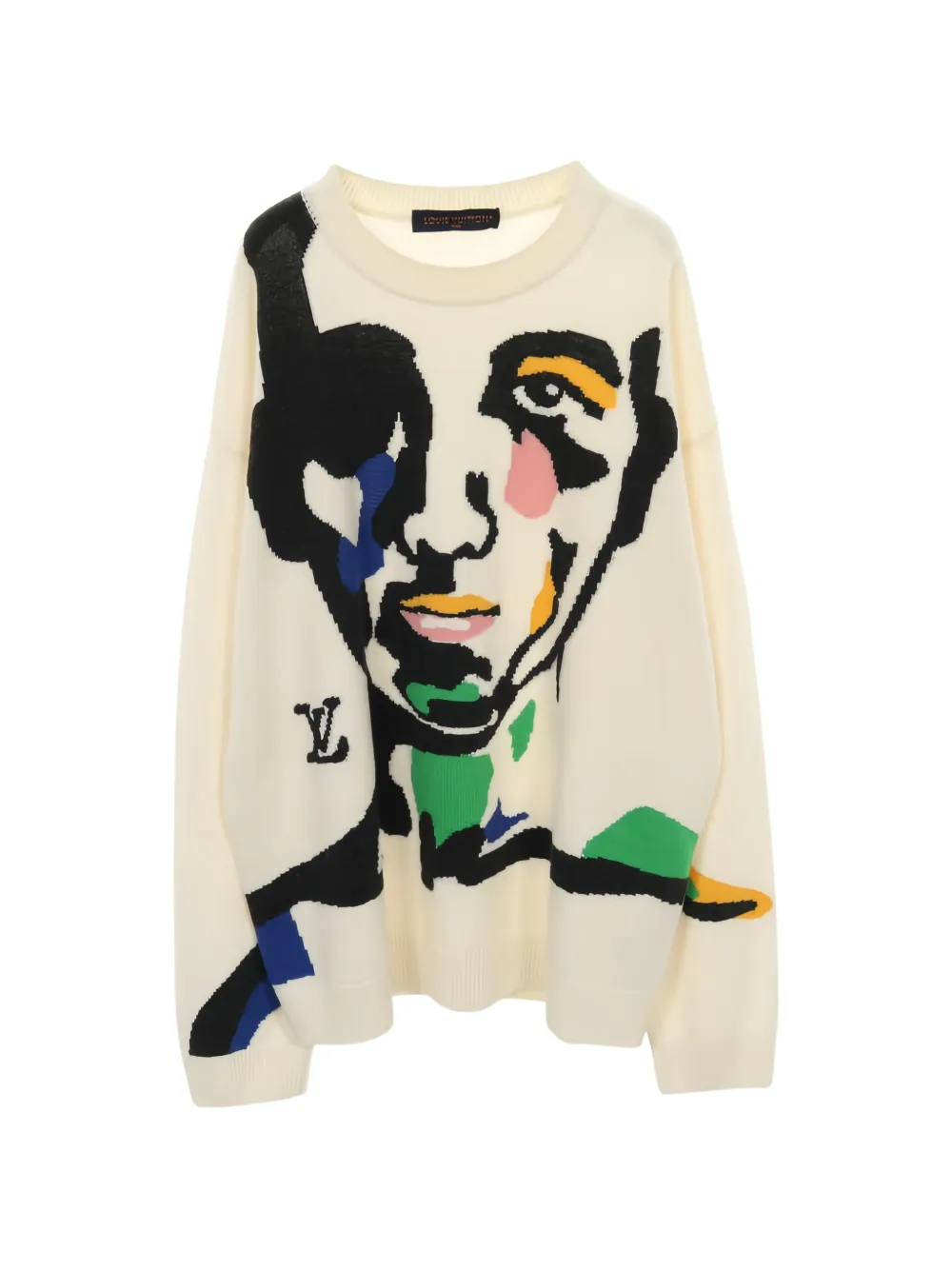 Louis Vuitton Pre-Owned 2010s intarsia crew-neck top - Nude