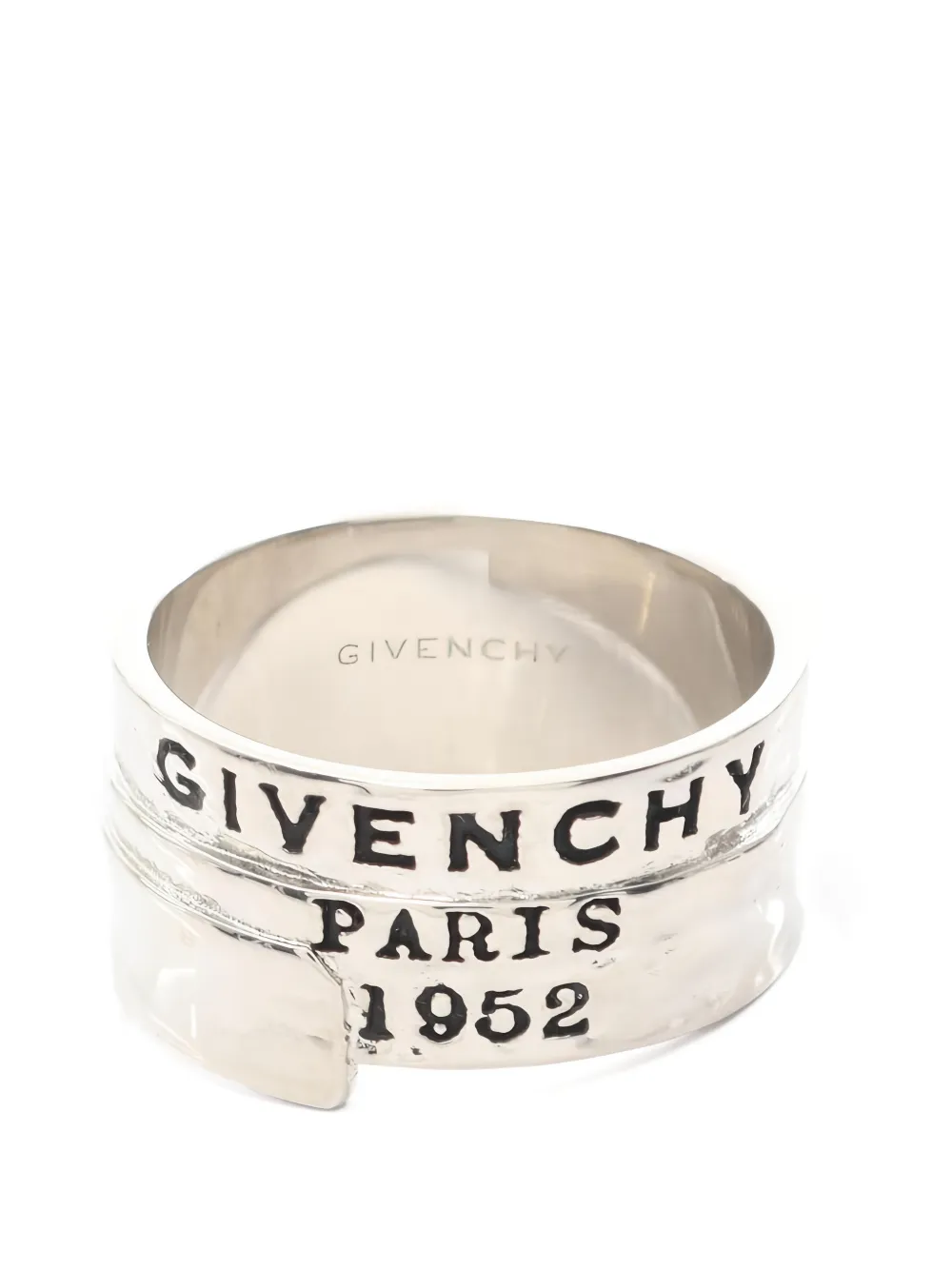 Givenchy Pre-Owned 2010s logo-engraved ring - Silber