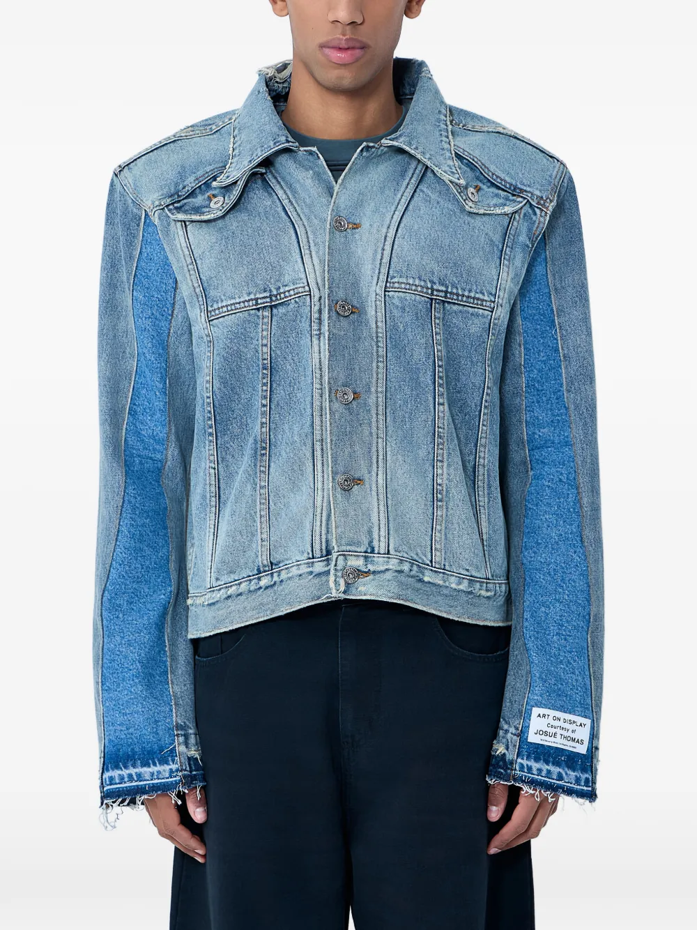 GALLERY DEPT. panelled frayed denim jacket - Blu