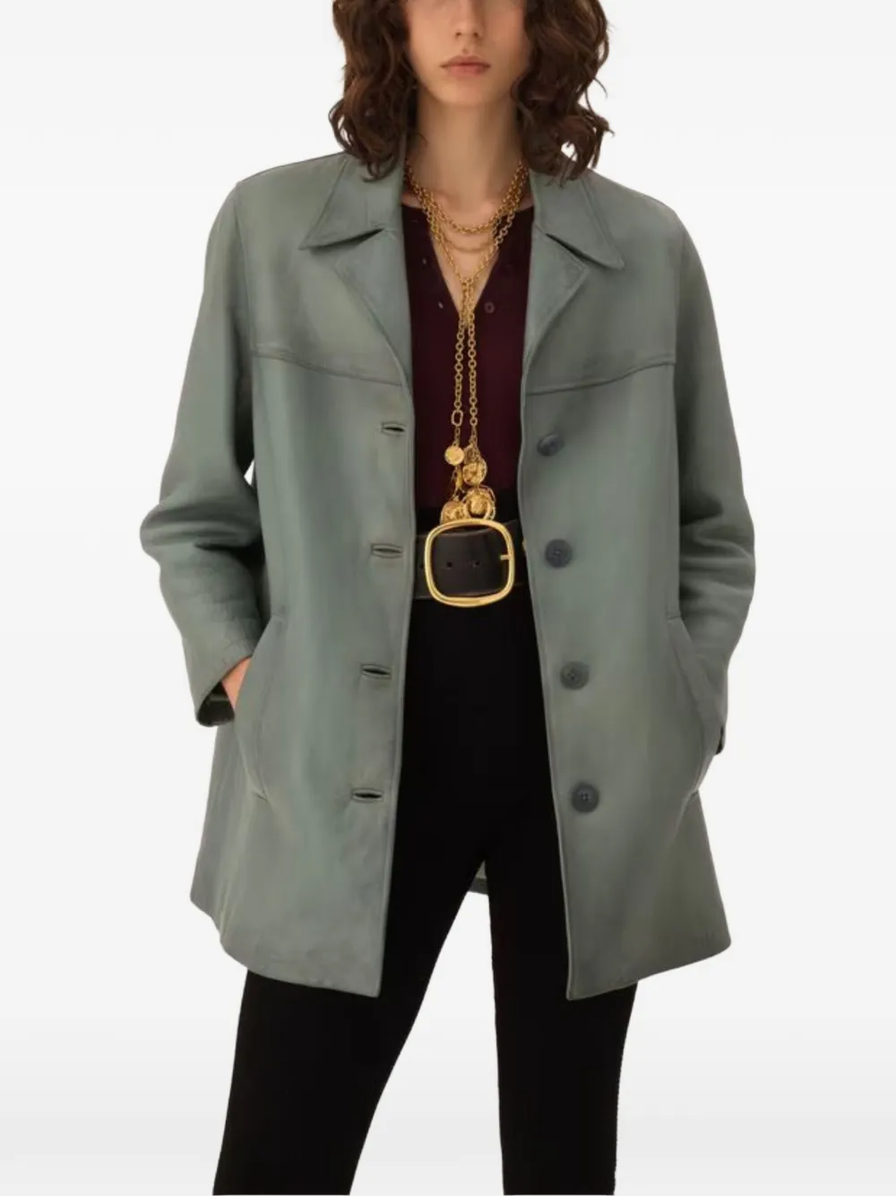 Chloé Leren jas Blauw