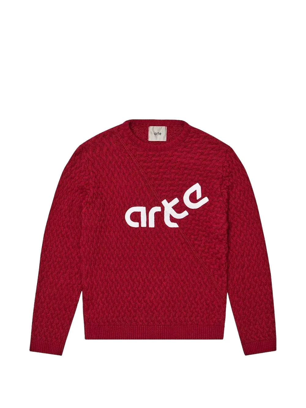Arte Antwerp logo-detail cable-knit sweater - Rosso
