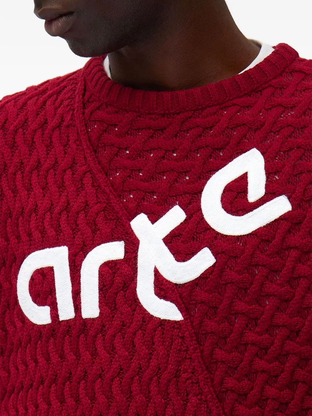 Logo-Detail Cable-Knit Sweater