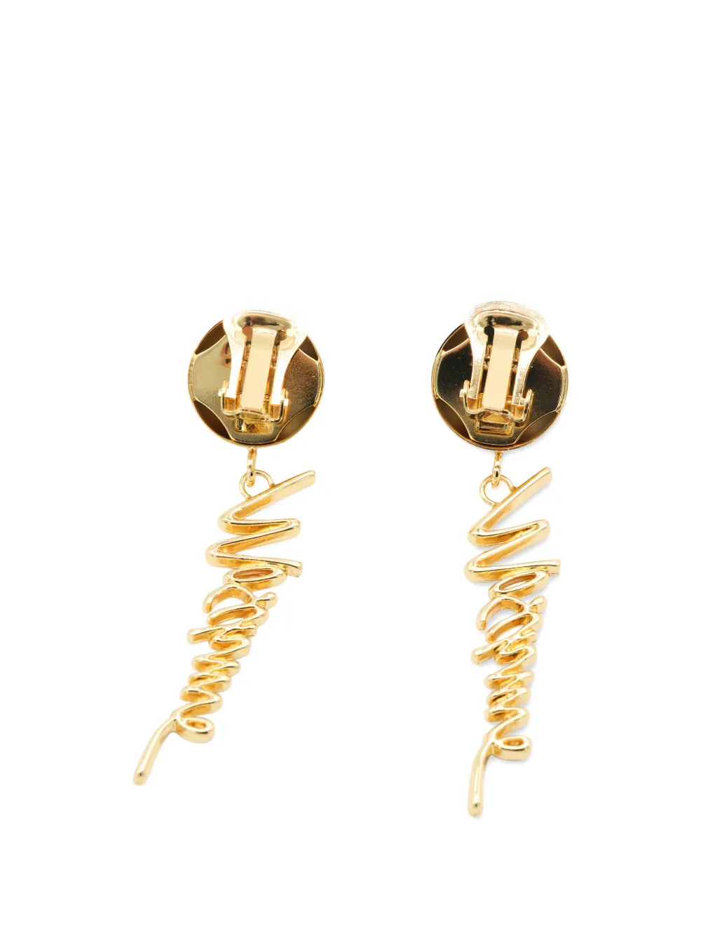  Moschino Logo-lettering Drop Earrings - Gold 