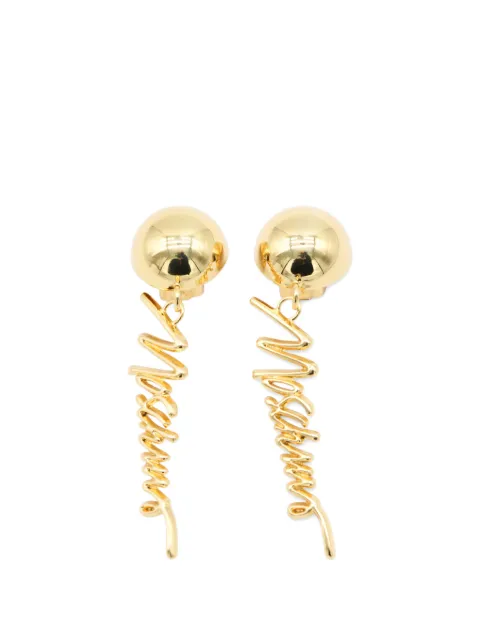 Moschino logo-lettering drop earrings
