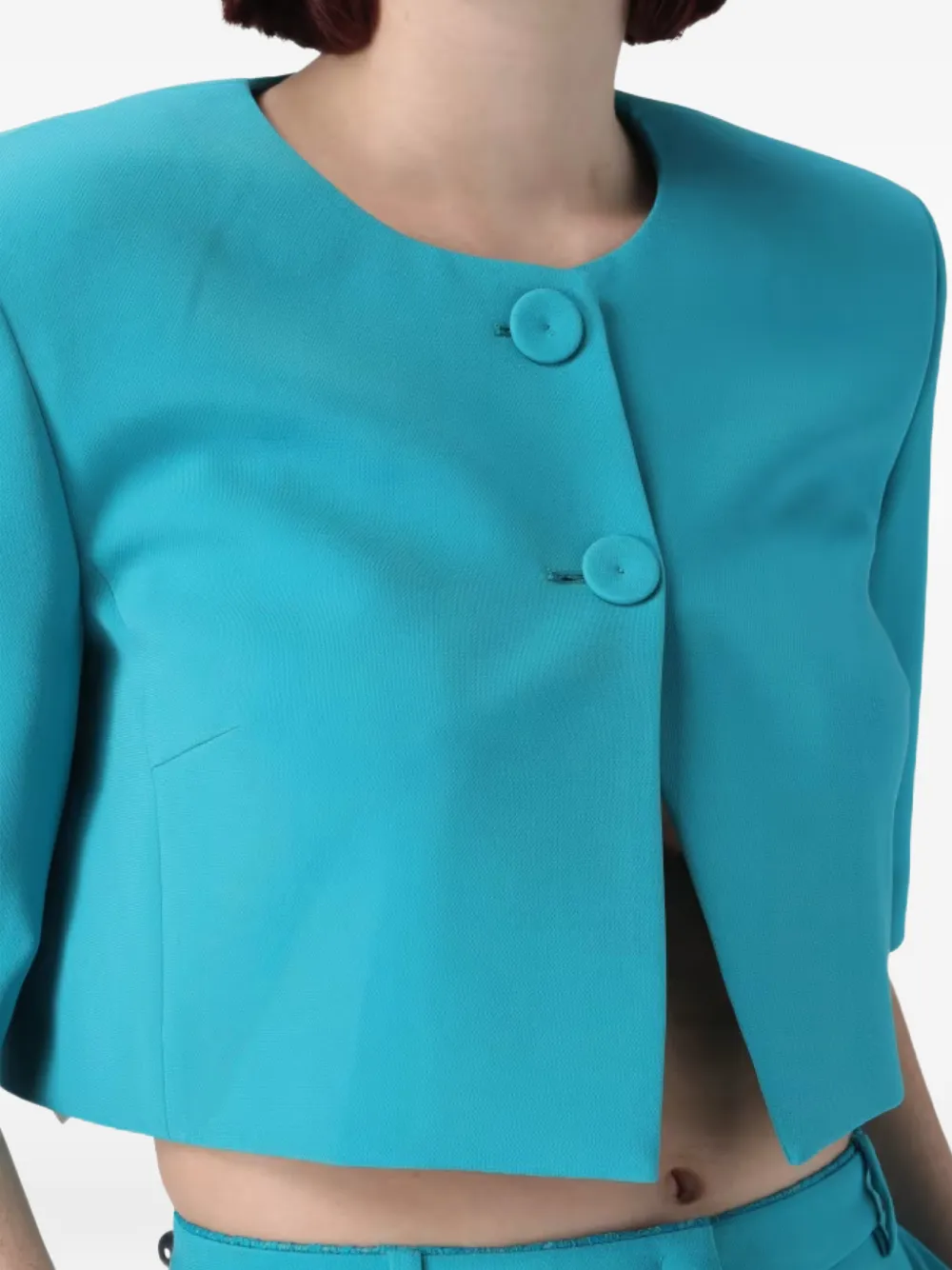 PINKO Cropped jack met knoop Blauw