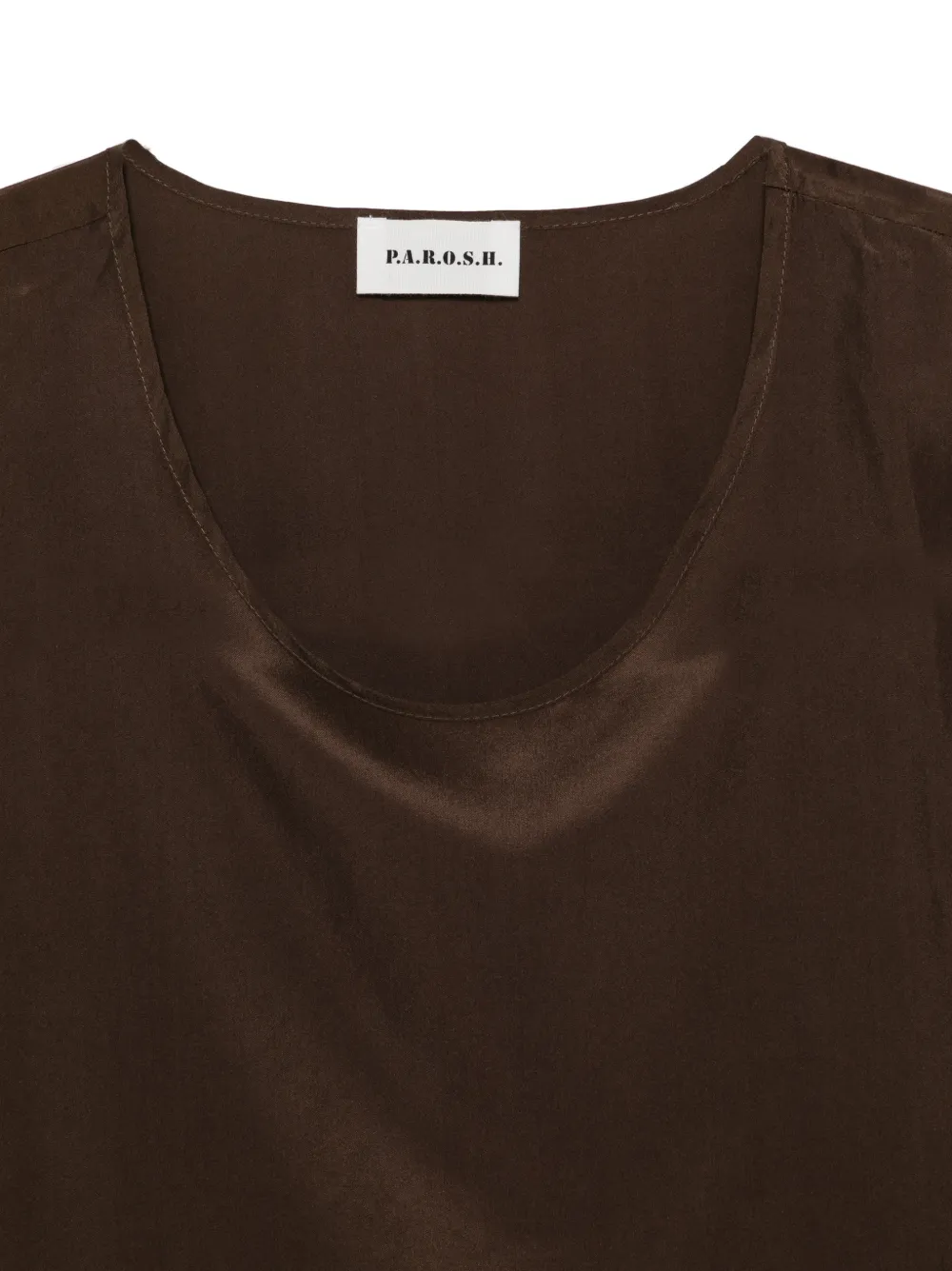  P.a.r.o.s.h. Saxon Short-sleeve Blouse - Brown 