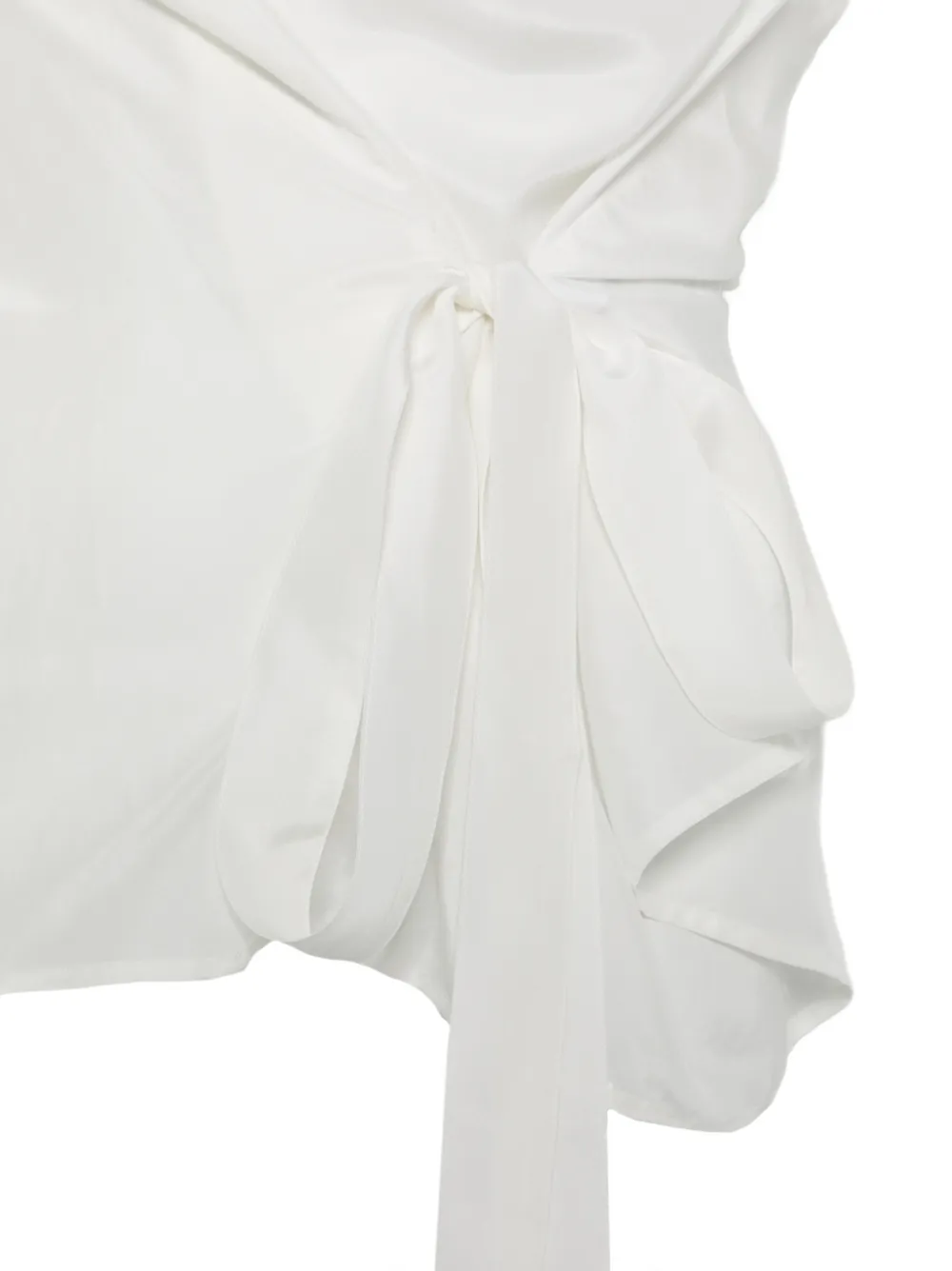  P.a.r.o.s.h. Saxon Cowl-neck Tie Blouse - White 