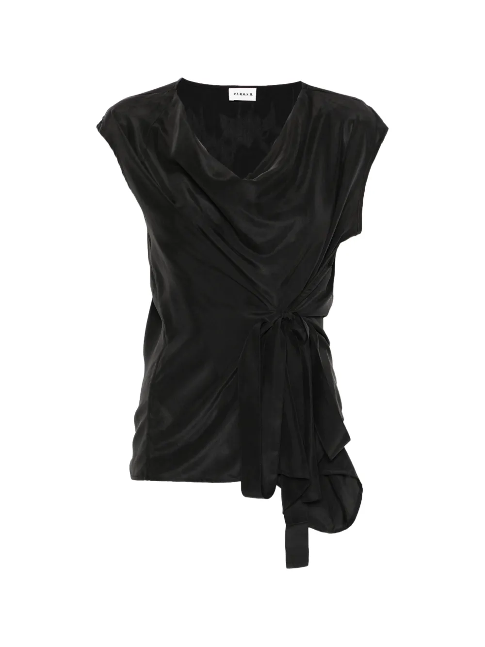 P.A.R.O.S.H. Saxon tie detail blouse - Nero
