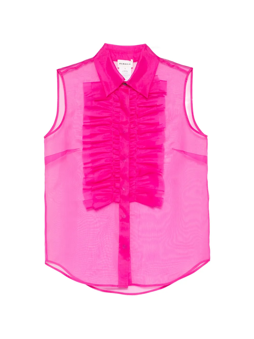 P.A.R.O.S.H. Shake ruffled sheer shirt - Rosa