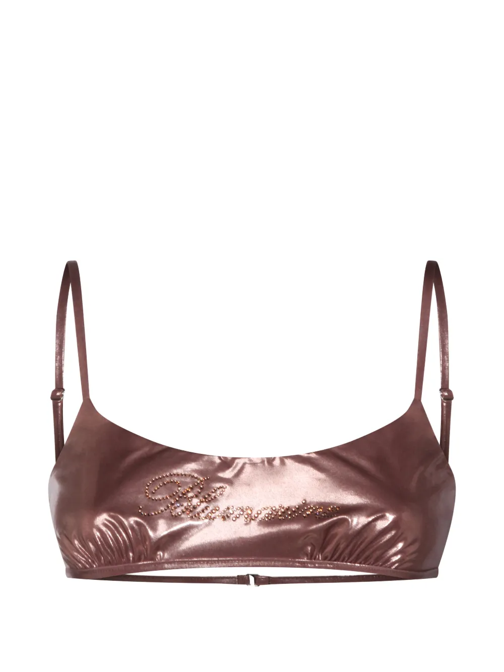 Blumarine logo-detail bikini top - Marrone