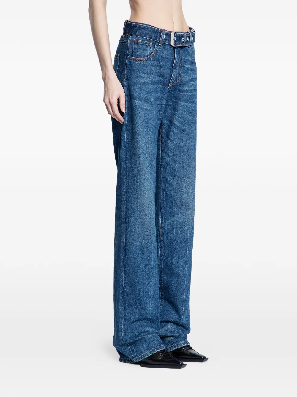 Belted Denim Jeans