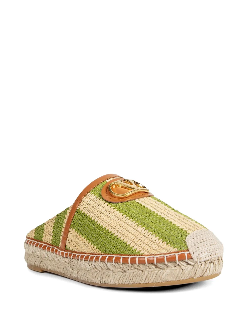 Valentino Garavani Gestreepte espadrilles Groen