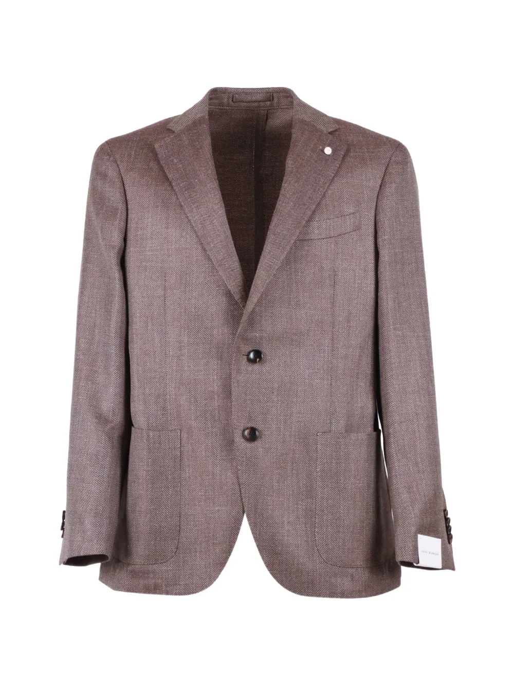 LUIGI BIANCHI MANTOVA herringbone drop blazer - Marrone