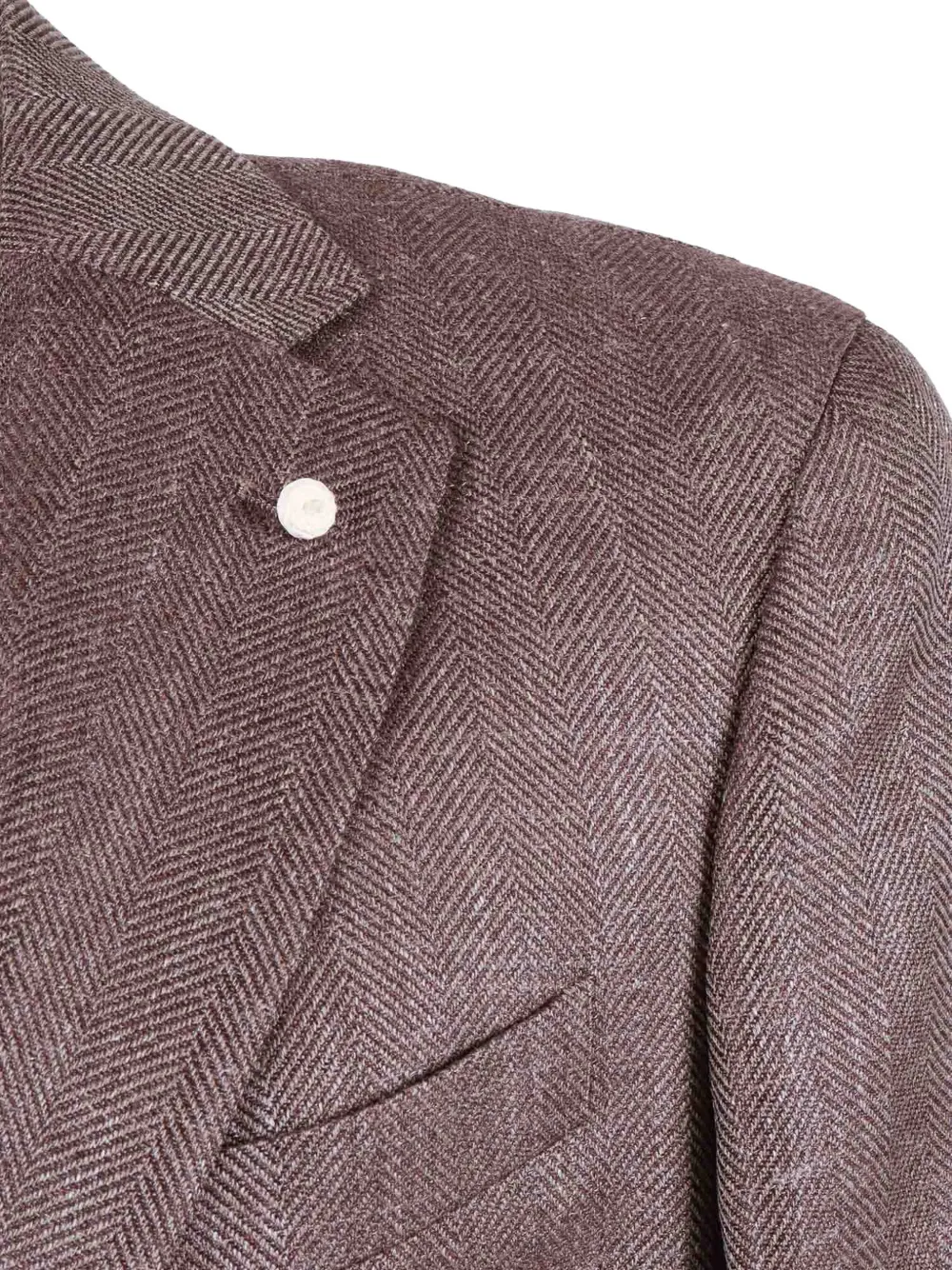LUIGI BIANCHI MANTOVA Blazer met visgraatpatroon Bruin