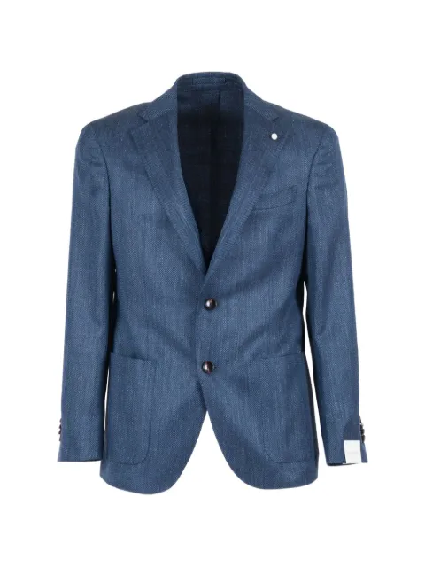 LUIGI BIANCHI MANTOVA herringbone single-breasted blazer