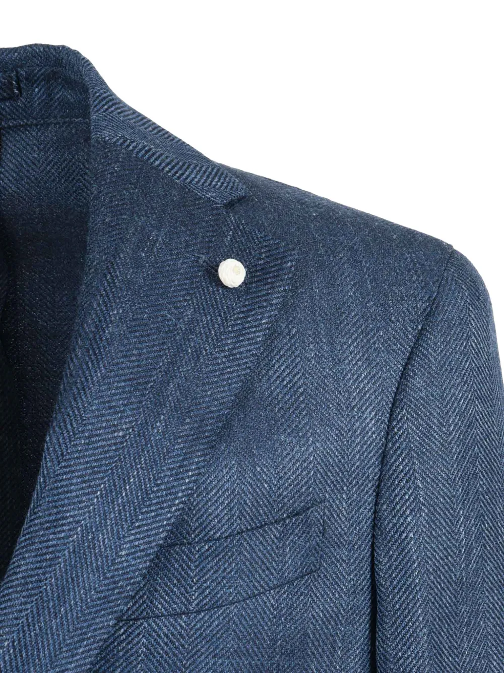LUIGI BIANCHI MANTOVA Blazer met visgraatpatroon Blauw