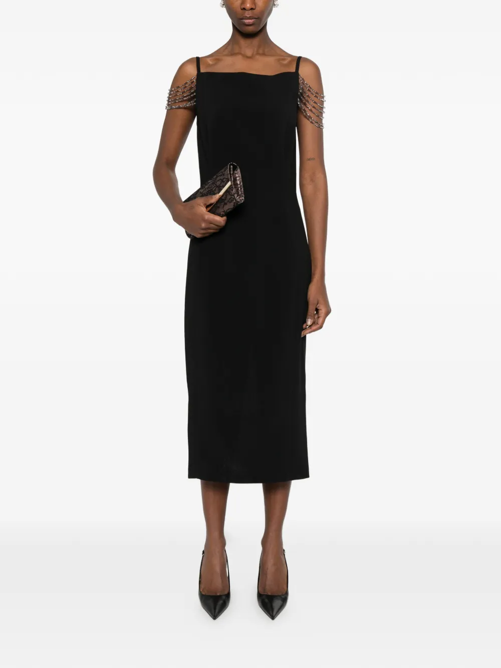  Pinko Chain Strap Dress - Black 