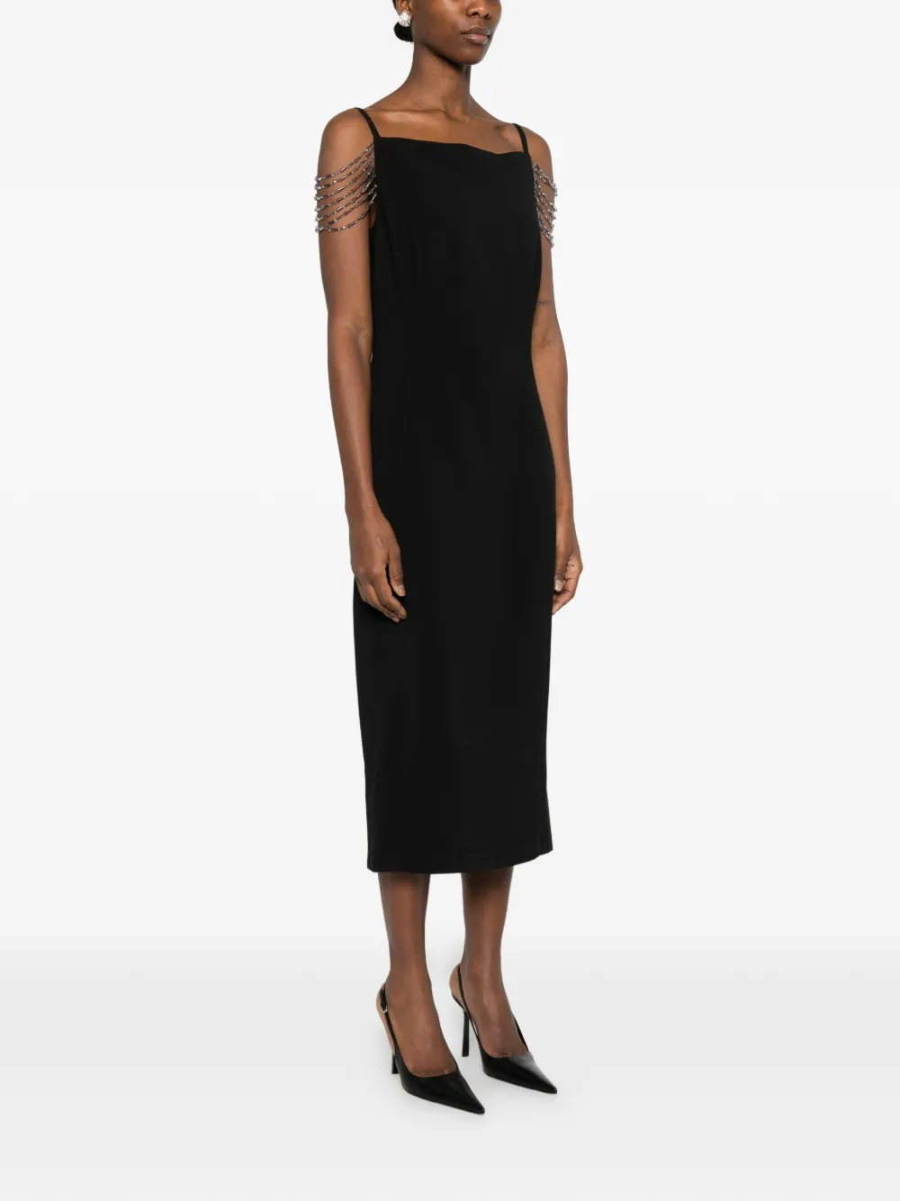  Pinko Chain Strap Dress - Black 
