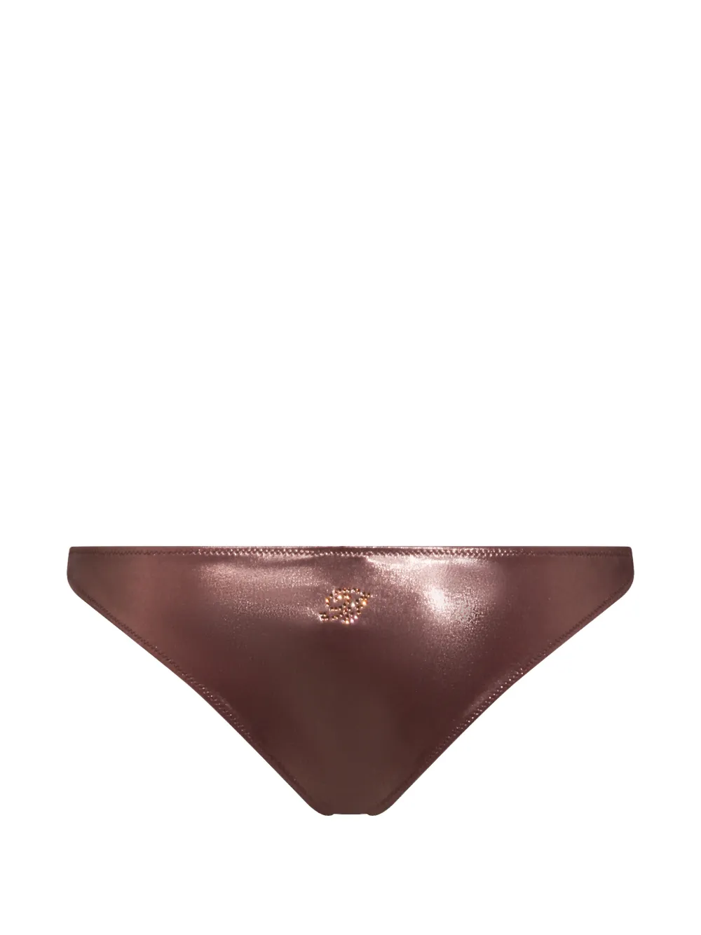  Blumarine Metallic-effect Bikini Bottom - Brown 