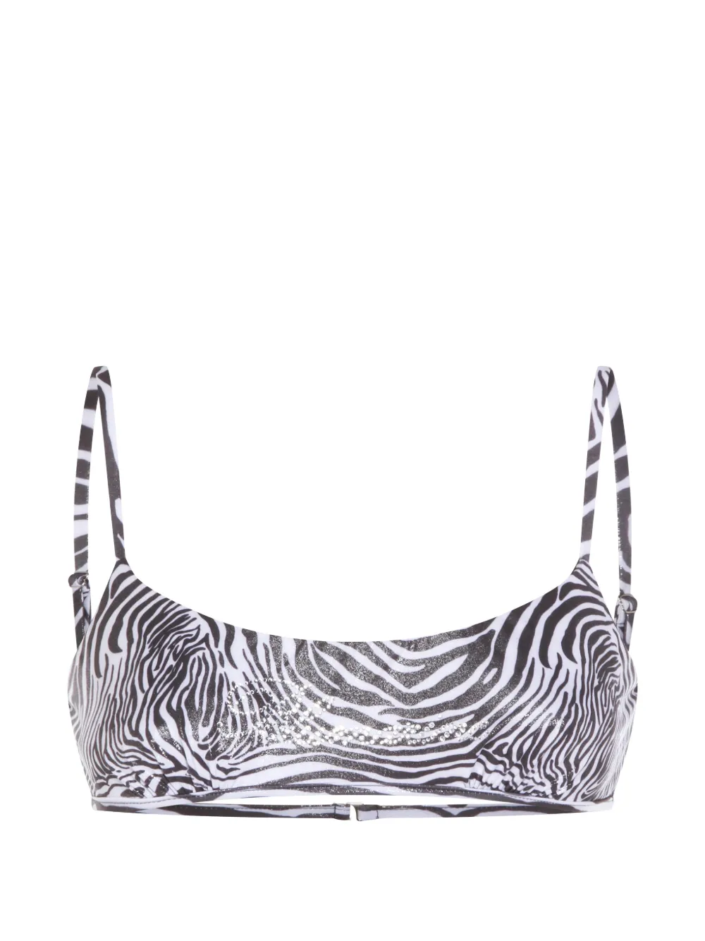 Blumarine zebra-print bikini top - Weiß