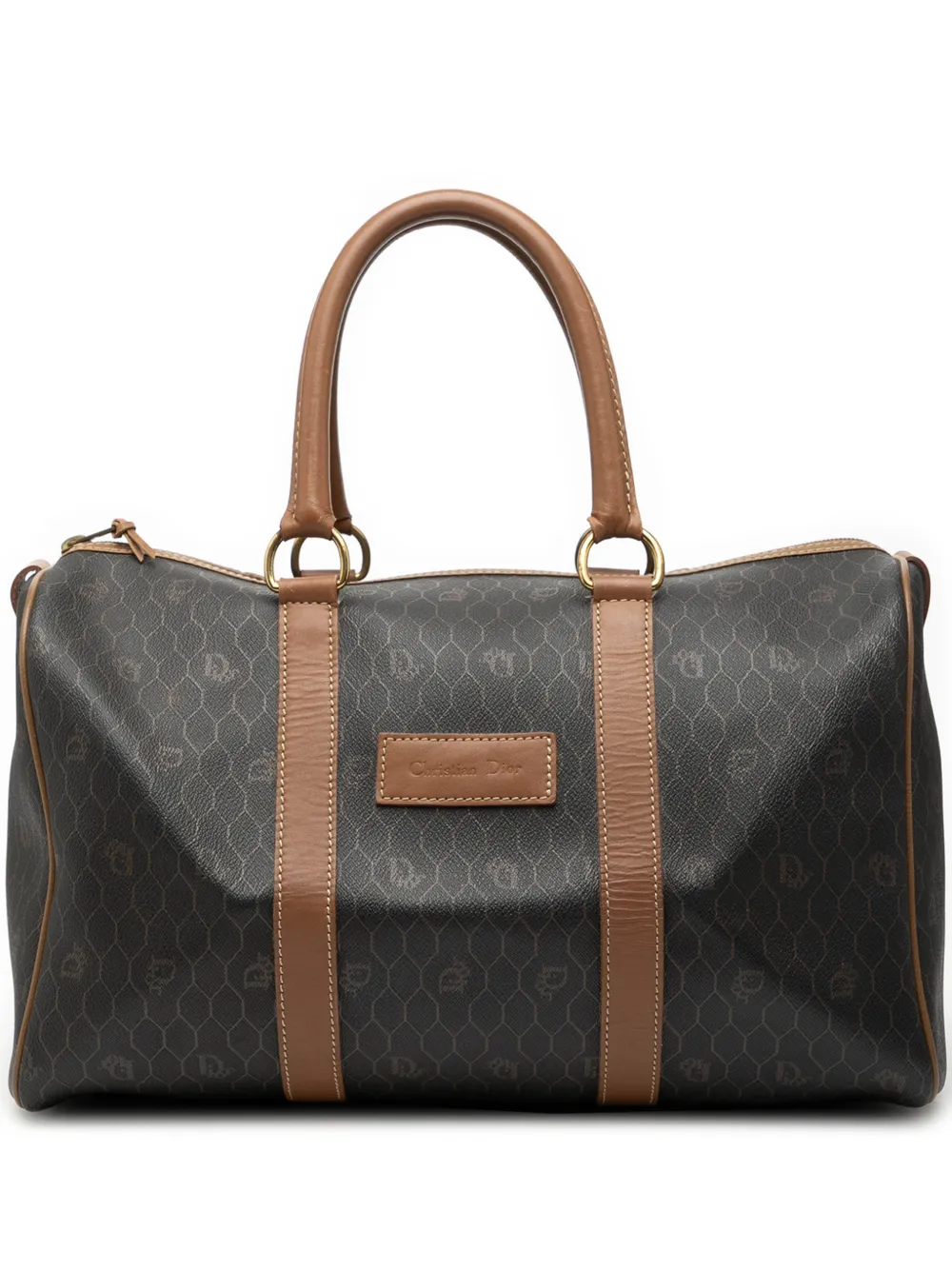 Christian Dior Pre-Owned Borsa a spalla in tela cerata con motivo a nido d'ape XX secolo - Nero