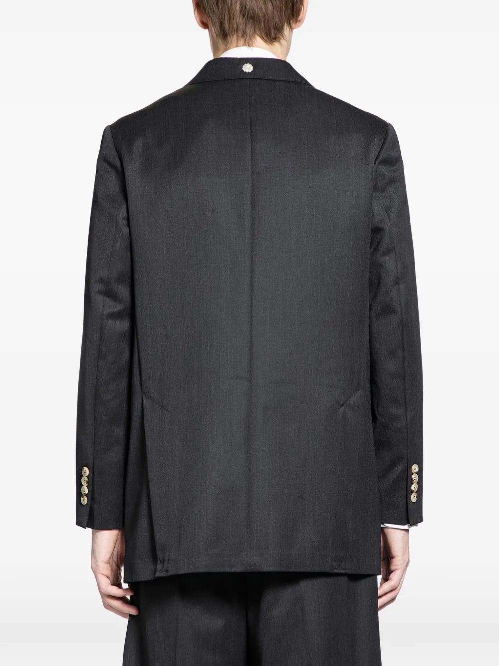  Simone Rocha Blazer Doppiopetto Con Ricamo - Grigio 