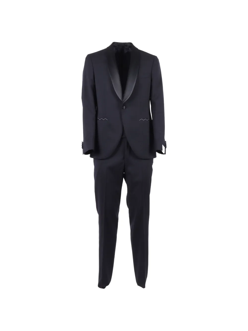 LUIGI BIANCHI MANTOVA shawl-collar zig-zag suit - Blu
