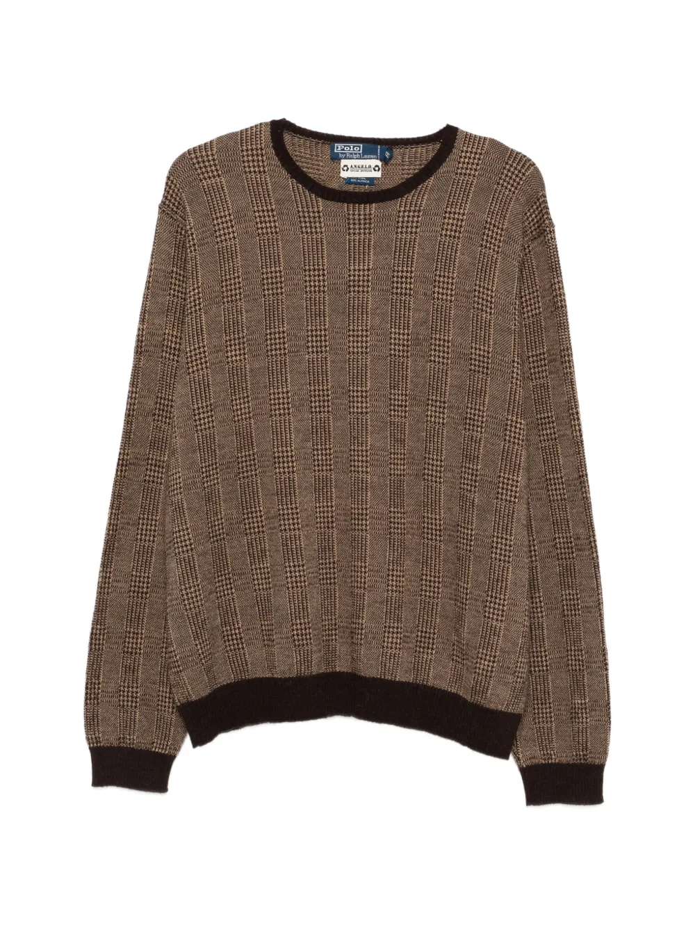 upcycled check embroidered sweater