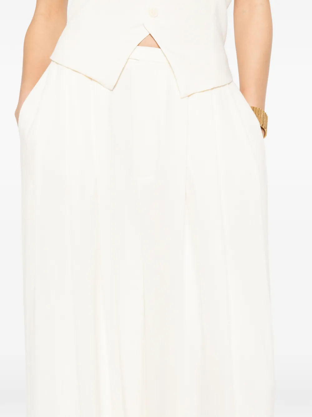 Button Pleated Tailored Trousers