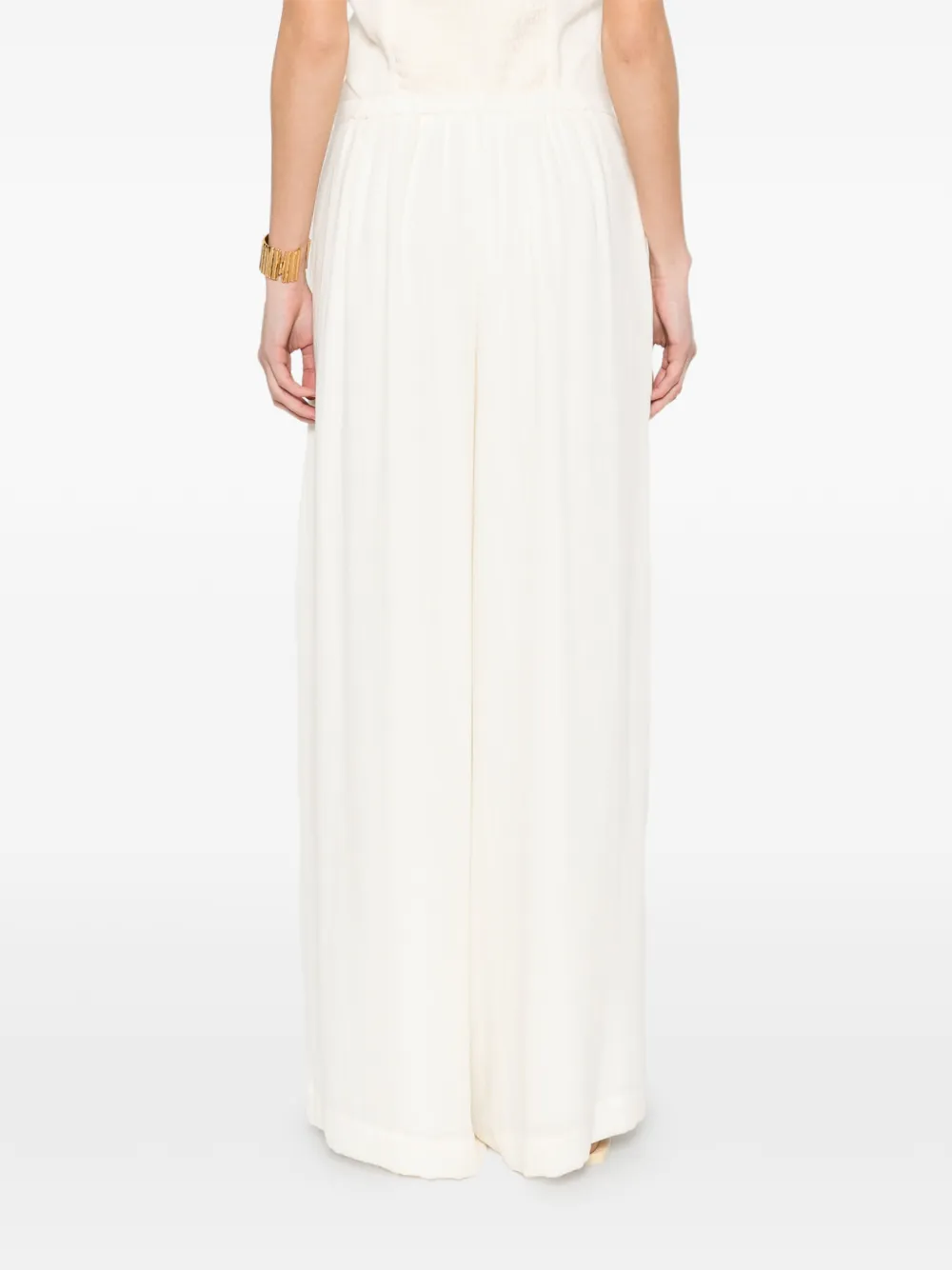 Button Pleated Tailored Trousers
