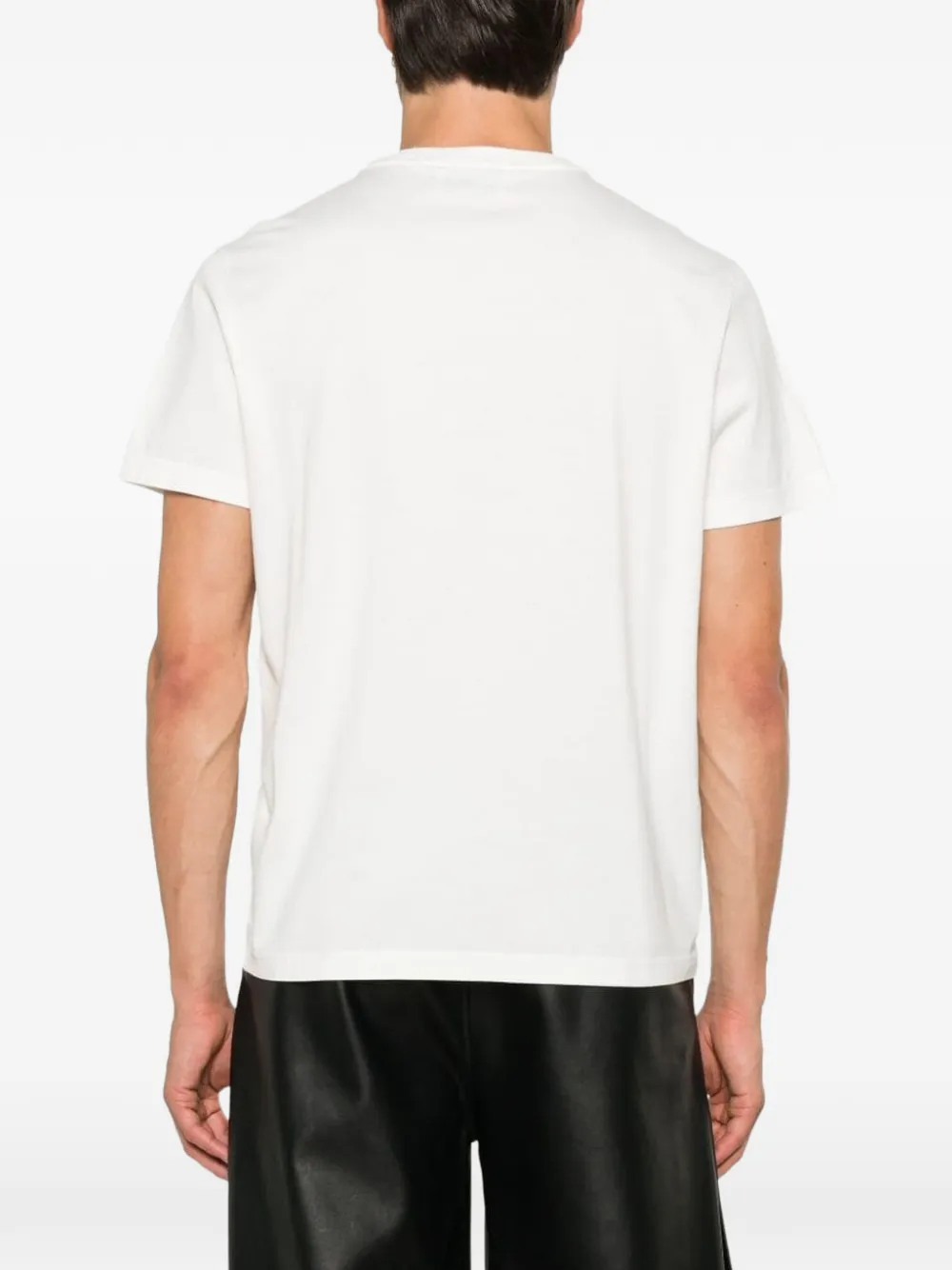 D4.0 Geribbeld T-shirt met ronde hals Wit