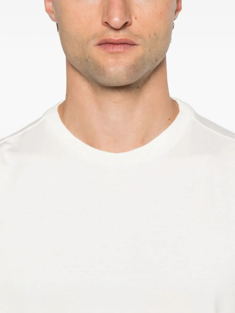 D4.0 Geribbeld T-shirt met ronde hals Wit