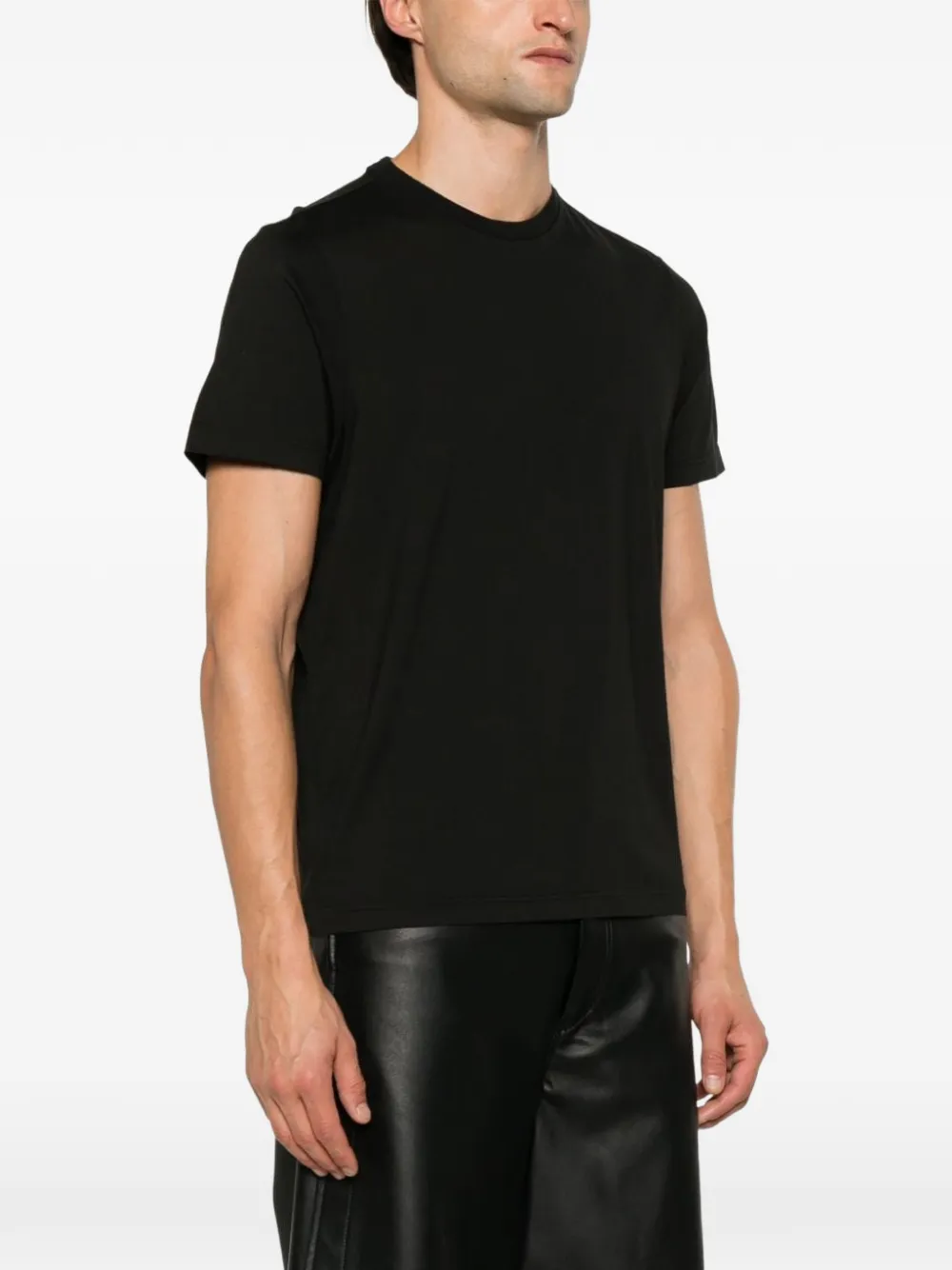 D4.0 Geribbeld T-shirt Zwart