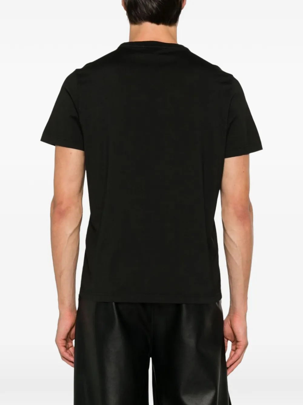 D4.0 Geribbeld T-shirt Zwart