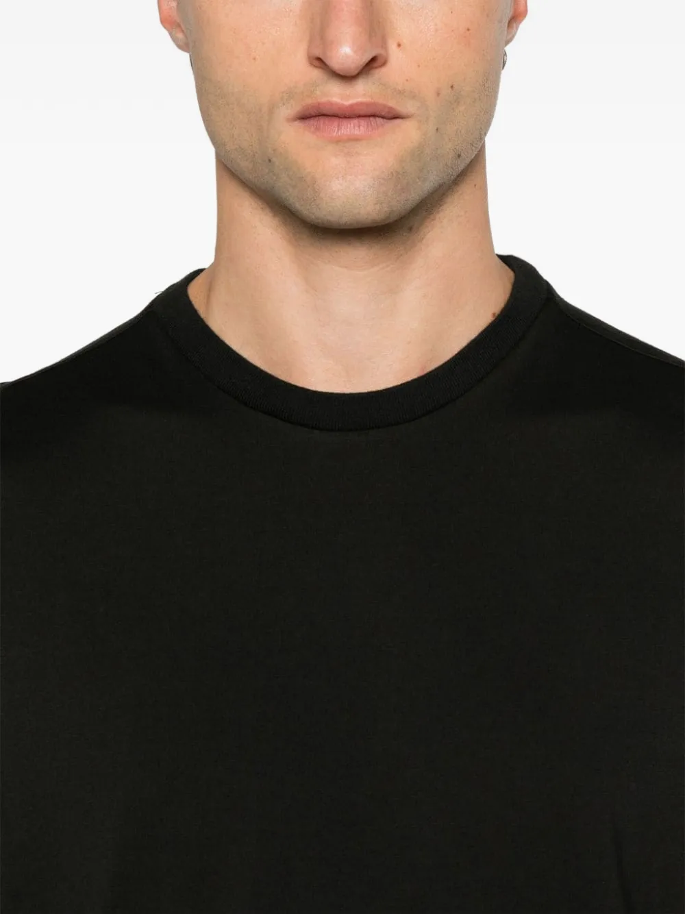 D4.0 Geribbeld T-shirt Zwart