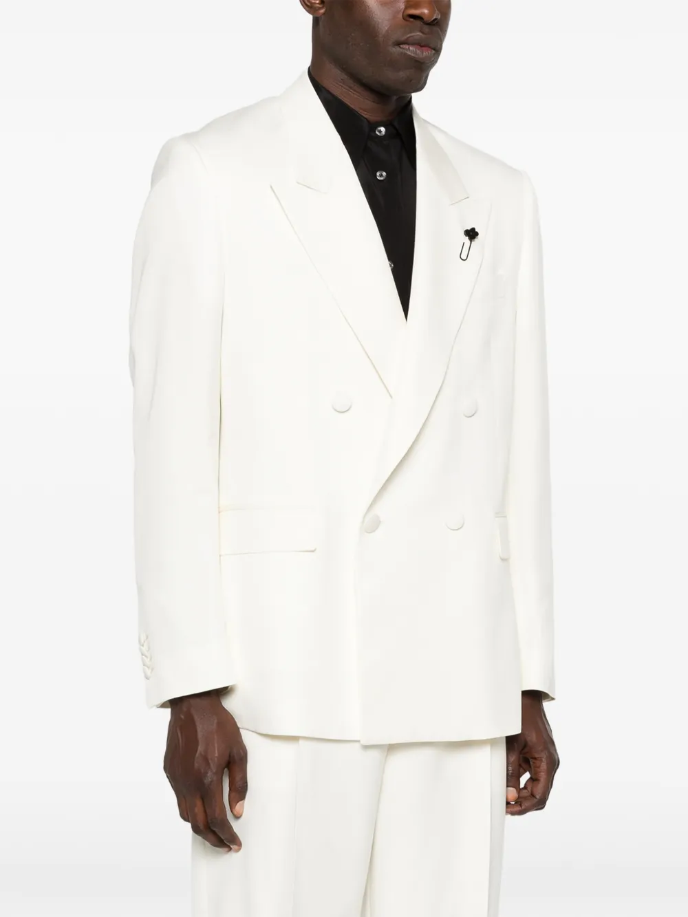  Lardini Double-breasted Blazer - White 