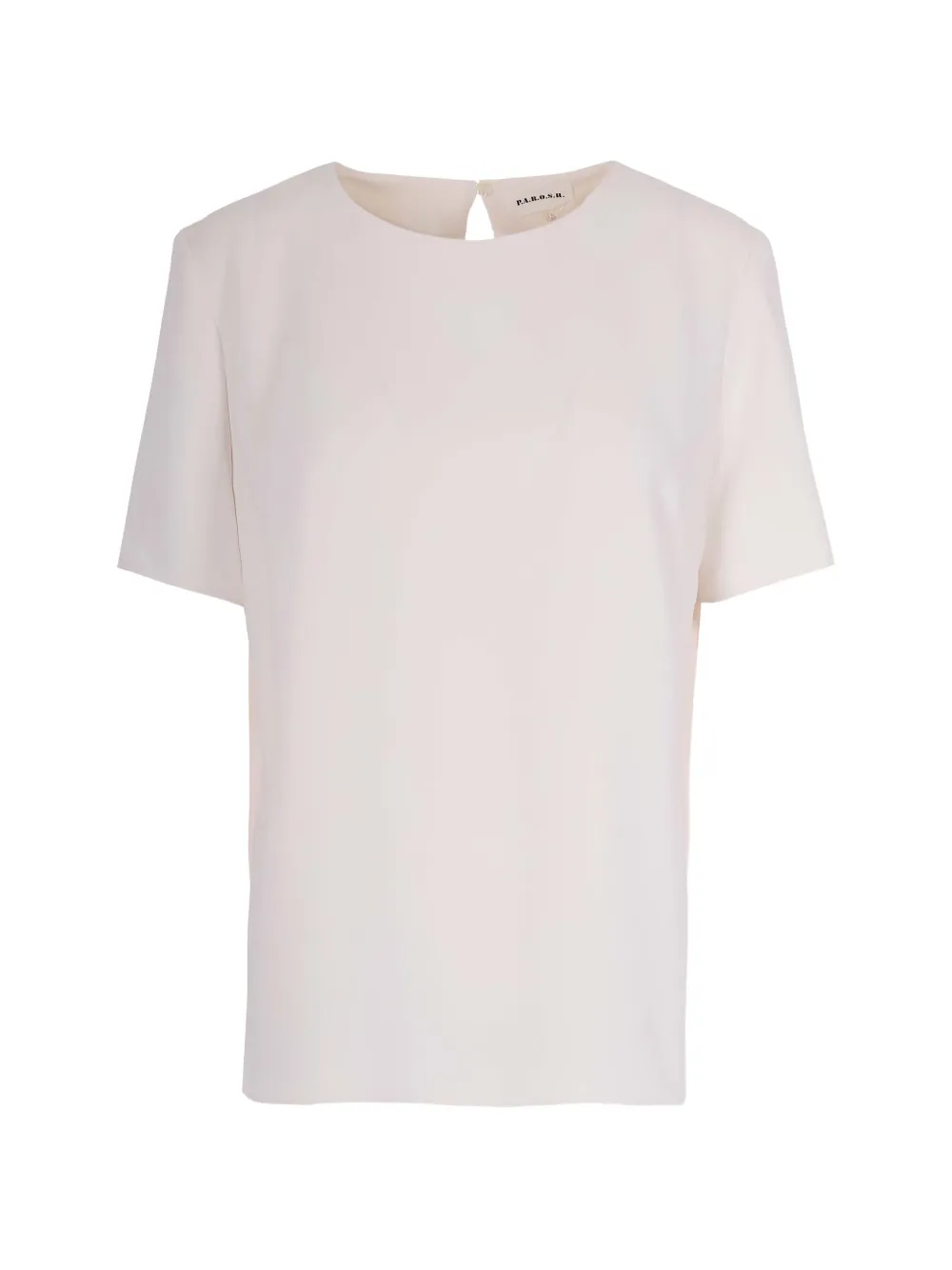 P.A.R.O.S.H. Basic Cady rear slit blouse - Bianco