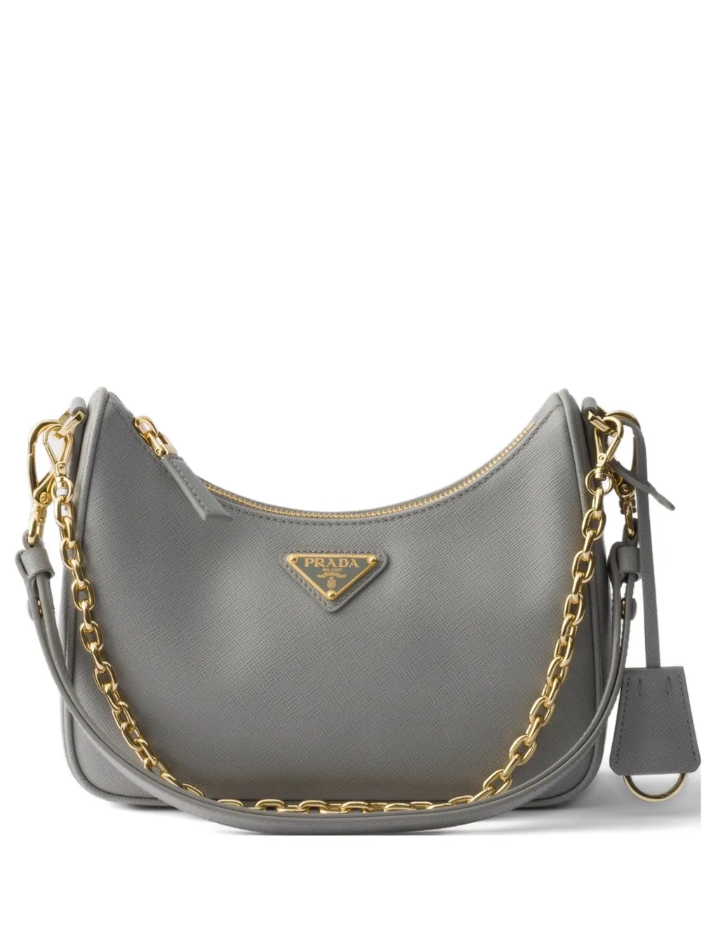 Prada mini Re-Edition leather shoulder bag - Grigio