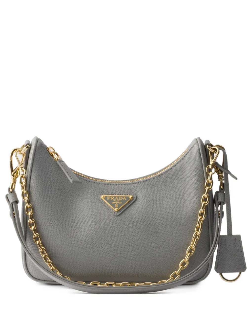 Prada mini Re-Edition leather shoulder bag - Grigio