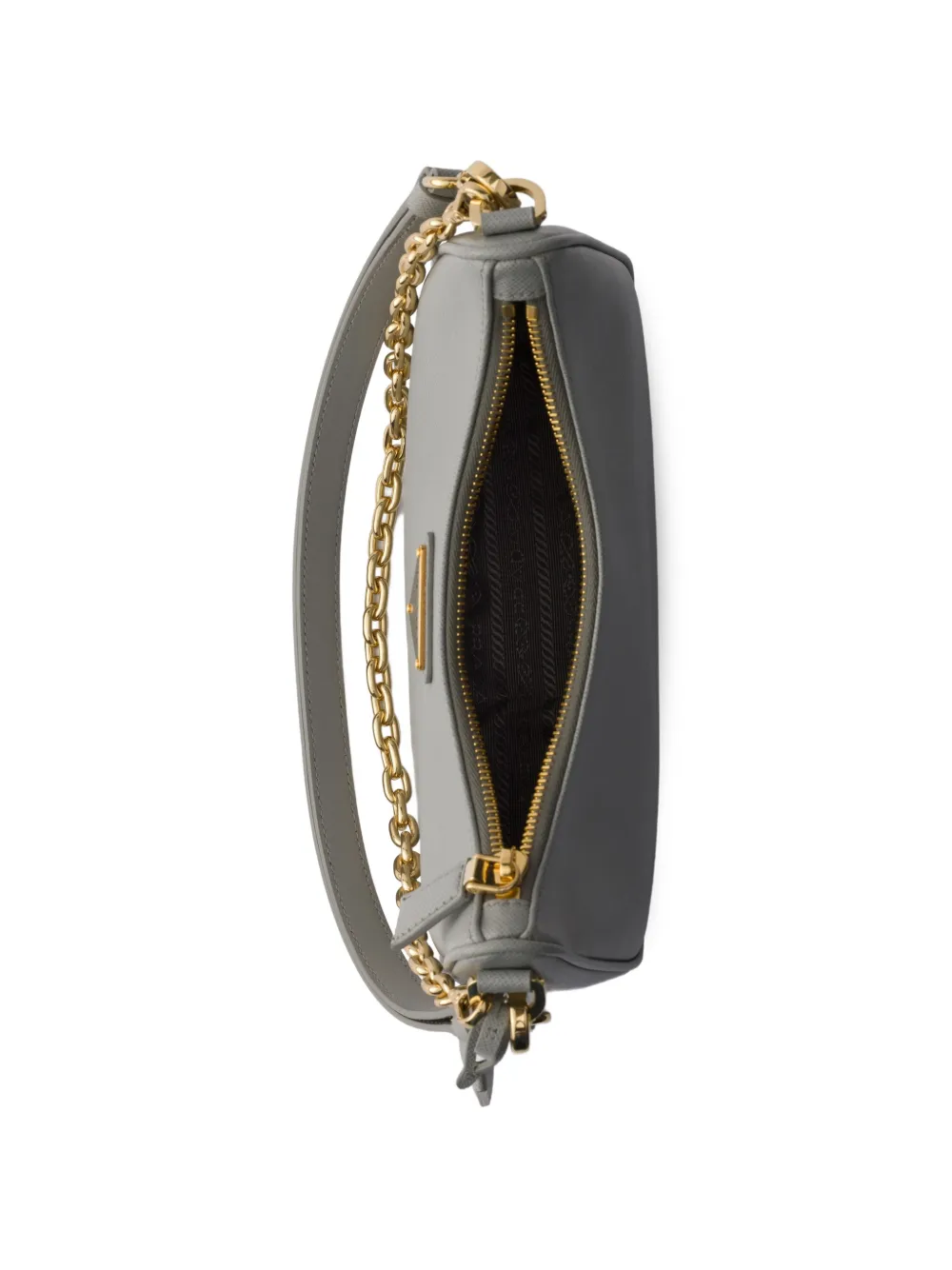 Prada Leren schoudertas Grijs