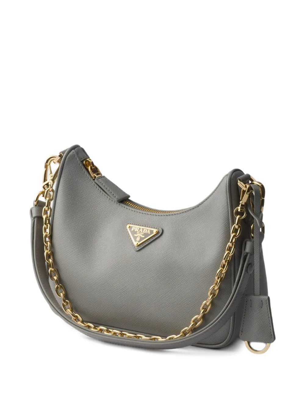 Prada Leren schoudertas Grijs