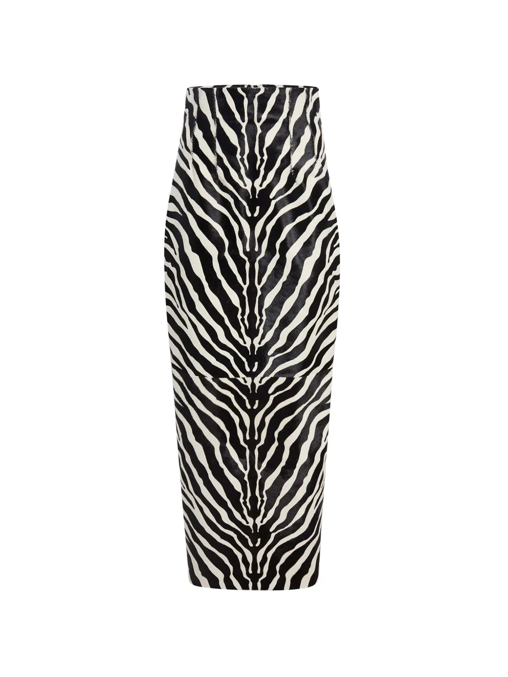 KHAITE Loxley midi-rok met zebraprint Zwart