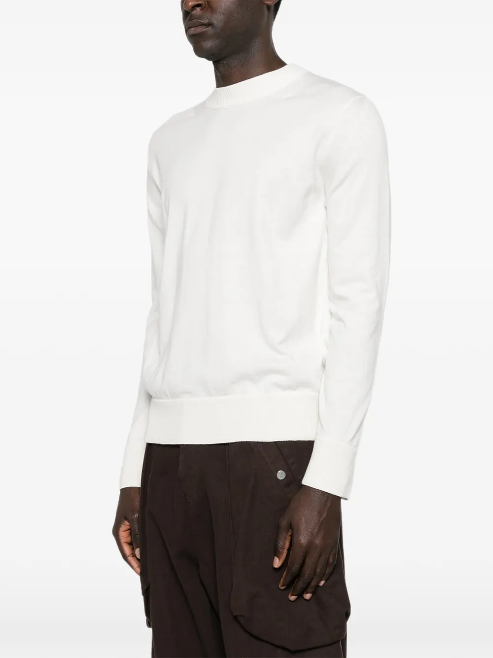  Sacai Long-sleeve Crew-neck Sweater - Neutrals 